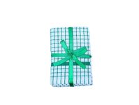 QUALITY HOME TEXTILES 100% Cotton Luxury Terry Towelling Tea Towels | Pack of 3| Kitchen Hand Towels Dish Cloth Super Absorbent Soft Touch | Hanging Loop | Gift Packed Tea Towels (Green)
