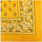 Paisley One Dozen Cowboy Bandanas (Gold, 22 X 22 in)