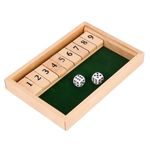 Shut the Box Game, Wooden Board Dice Game, Classic Family Game for Kids and Adults, Educational STEM Learning Toy, Travel-Friendly Table Game, 2-4 Players