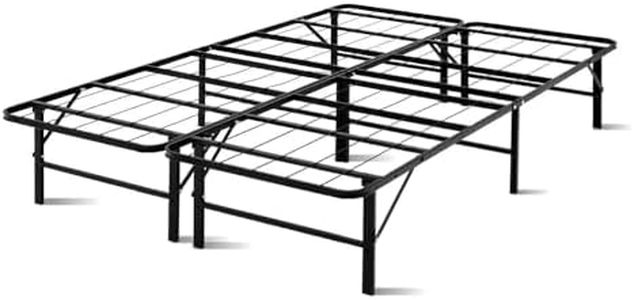 Artiss Single Metal Bed Frame, Folding Foldable Mattress Sleeping Base Home Bedroom Outdoor Indoor Furniture Kids Beds, 150kg Weight Capacity Extra Storage Space Easy Carry Black