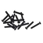 uxcell M2.5 x 16mm Phillips Screw Fasteners Black for Laptop PC TV Fan Audio Switch 500pcs