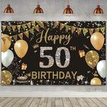 WVMNQO Happy Birthday Banner, 50th 