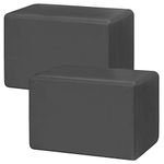 SK Depot™ Yoga Block (Set of 2) LxWxH :9"x4"x6"Supportive Latex Free EVA Foam High Density Exercise Professional Recommendation Best Choice and Gift Black