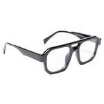 EYEJACK Shine Black Square Eyeglasses for Men & Women (3753CL510)