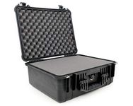 PELI 1550 Professional Protective Case for Fragile Equipment, IP67 Water Resistant, 61L Capacity, Made in Germany, With Customisable Foam Insert, Black