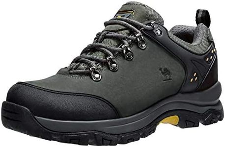 CAMEL CROWN Hiking Shoes Men Trekking Shoe Low Top Outdoor Walking Waterproof Leather Trail Sneakers, Grey, 11