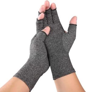 VITTO Warmth and Fingerless Compression Gloves - Help Increase Circulation, Minimize Pain and Promote Healing 1x Pair - Grey, Meduim