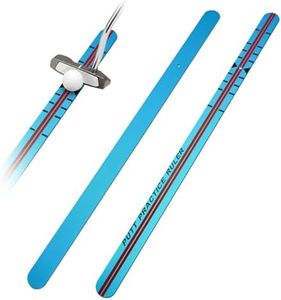 Golf Putting Ruler, 18 Inch Stainless Steel Putter Alignment Aid, Portable Golf Putting Trainer for Short Putts, Dual Guide Line Putting Practice Tool for Face Alignment, Indoor Outdoor Golf Training