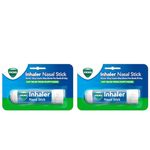 Vicks Inhaler for Cold and Cough, Fast Relief from A Stuffy Nose, Decongestant for Blocked Nose, with Menthol, Camphor & Pine Needle Oil, for Adults & Children Over 6 Years (Pack of 2)