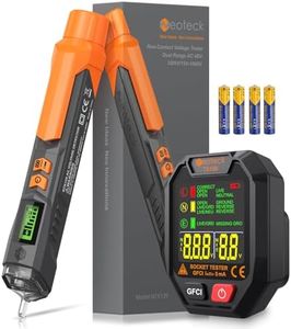 Neoteck Electrical Tester Kit 12V-1000V/48V-1000V Voltage Detector Pen and Receptacle Tester LED Display with 6 States Circuit Tester for Home Electrical,Appliance Setup,Landlord Safety Checks