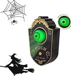DriSubt Halloween Decoration, Animated Eyeball Doorbell Halloween Props Animated with Spooky Sounds, Haunted Doorbell Halloween Party Prop Decoration(Black)