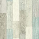 RoomMates RMK10840WP Coastal Weathered Plank Peel and Stick Wallpaper, Blue/Tan, 20.5" x 16.5'