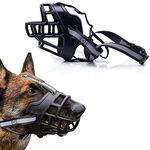 Dog Muzzles Soft Basket Resin Rubber Breathable and Adjustable Straps Pet Muzzle Suitable for Small, Medium and Large Dogs Used for Anti-Biting,Barking and Chewing (M, Reflective Black)