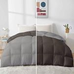 Razzai 500 GSM Winter Comforter Premium Collection Quilted Revesible Comforter (92" x 106" Inches/233cm x 269cm) - King Size Comforter|Silver/Dark Grey