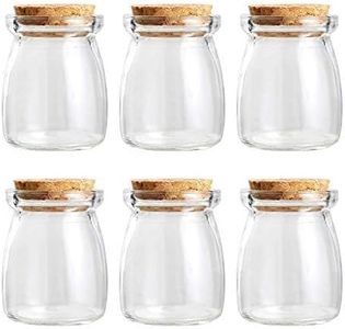 Magic Season Decorative Glass Bottle with Cork Stoppers (100 ml Pudding Bottles / 6 Pcs)