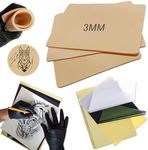 3MM Tattoo Skin Practice Kit - Emalla 13Pcs Tattoo Stencil Paper and Skin Practice Kit Including 3Pcs Soft Tattoo Fake Skin and 10Pcs Tattoo Transfer Paper for Beginners or Artists