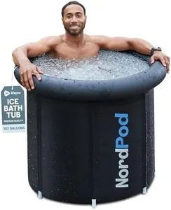Lifepro Portable Ice Bath Tub for Cold Plunge with Cover and Storage Bag - Home & Travel Ice Bath Tub for Athletes and Adults, Durable Portable Cold Plunge Tub for Outdoor, Plunge Pool