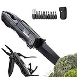 Pocket Knife Folding Multitool, Stocking Stuffers Gifts for Men Dad, Urvival Gear with Knife Pliers Screwdriver Saw, Multi Tool Camping Knife with Safety Locking for Outdoor Survival Hunting Camping