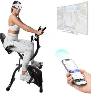 SmartXBike Pro 4-in-1 Exercise Bike Folding Indoor Cycling Fitness Bike with Magnetic Auto Resistance, FTP Power Training for Home Gym, Bluetooth Smartphone App Compatible with Kinomap, Quest VZfit VR