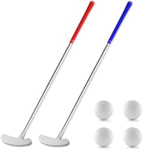 Golf Putters, 2 Pack Putters for Men & Women Two-Way Mini Putter Right or Left Handed Golfers with 2 Practice Golf Balls for Teenagers and Adults(Red and Blue)