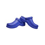 Natural Uniforms Ultralite Women's Clogs with Strap, Medical Work Mule (Size 7, Royal Blue)