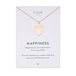 LUUK LIFESTYLE Preppy women I girls necklace with strawberry coin for a cute girly look, matching friendship jewlery, adjustable length, rosé