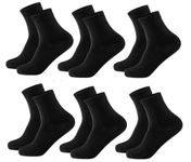 Warmfinity Cotton Socks For Men, Women Office Boys And Girls Ankle Length School Socks (6 Pair Black, 6)