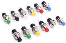 Cylewet 12Pcs 1A 250V AC 2 Pins SPST Momentary Mini Push Button Switch Normal Open (Pack of 12) CYT1078