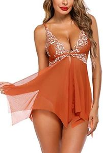Avidlove Sexy Lingerie Lace Babydoll Sleepwear V Neck Nighties See Through
