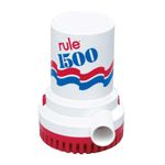 Rule 02 Marine Bilge Pump, 1500 GPH, Non-Automatic, 12 Volt