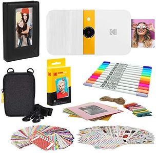 Zink Kodak Smile Instant Print Digital Camera (White/Yellow) Photo Frames Bundle with Soft Case