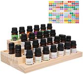 Pure Vie 4 Tier Essential Oil Bottles Wooden Storage Display Stand Travel Display Presentation Holder, Cosmetic Aromatherapy Organizer Rack Nail Polish Fragrance Container - Holds 30 Slots (30 ml)