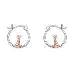 Fox Earrings Sterling Silver Fox Hoop Earrings Cute Fox Jewelry for Women