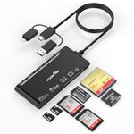 USB C Lightning USB3.0 Multi Card Reader for SD CF XD MS Micro SD TF, 7 in 1 Memory Card Reader Adapter Hub for iPhone/iPad/MacBook/Samsung, for Windows, Mac OS, iOS, Linux, Android UK