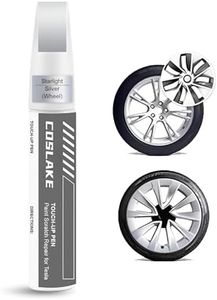 COSLAKE Rim Touch Up Paint(Starlight Silver) for Tesla Model 3 19'' Sport Wheel/Model Y 19'' Gemini Wheel, Curb Rash Repair Rim Scratch Repair with Masking Tape & Sandpaper