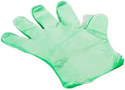 Camco Durable All Purpose RV and Camper Disposable Sanitation Gloves | Ideal in Wet or Dry Conditions | Green Non-Latex Gloves | 100 Pack (40285)