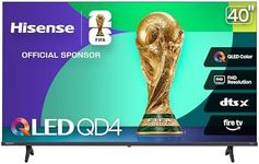 Hisense 40-Inch Class QD4 Series QLED FHD Smart Fire TV (40QD4QF, 2025 Model) - Quantum Dot Color, DTS Virtual: X, Alexa Built in, Slim Bezel Design