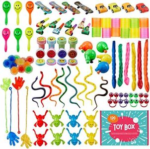 THE TWIDDLERS 120 Jouets de Fête Anniversaire avec Boîte pour Enfants, Garçons & Filles - Kermesse, Pochettes Surprises, Piñata, Cadeaux Invités, Pâques