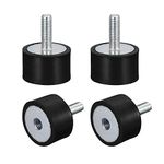 uxcell Rubber Mounts 4pcs M6 Male/Female Vibration Isolator Shock Absorber, for Garage Motor Air Compressor Car Boat Bobbins, D25mmxH15mm