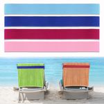 OZDEMIR 4 Pack Beach Towel Bands for Sun Loungers, Elastic Sunbed Towel Bands, Sunbed Straps Holders, Sun Lounger Straps for beach Towels, Windproof Towel Bands for Beach, Pool & Cruise Chairs