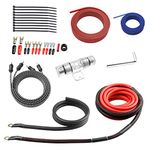 ROCKRIX Car Audio Cable Amp Wiring Kit - 20ft 4 Gauge Power Cable Amplifier Install Wiring Kit