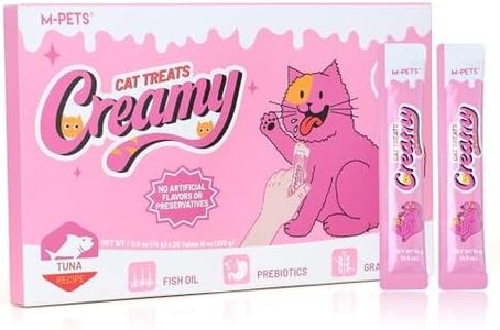 M-PETS Ocean Fresh Tuna Lickable Cat Treat – 20 Tubes of Healthy Squeeze Up Creamy Snacks with Functional Nutrients for Hydration, Digestive & Coat Health – Grain Free, High Protein, Low Calorie
