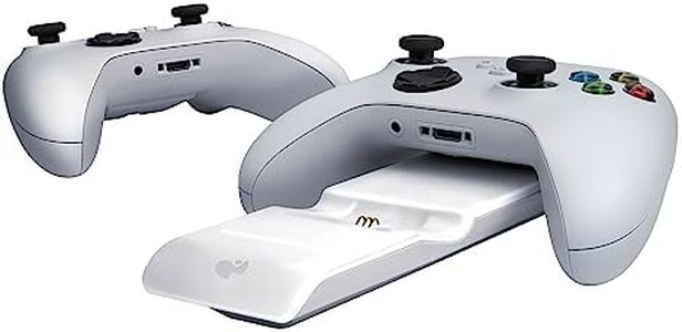PDP Gaming METAVOLT Dual Charging Station for 2 Xbox Controllers - Microsoft Licensed Cross-Compatible Xbox Series X|S, Xbox One Accessory, Secure Magnetic Port, 20 Hours of Play Per Charge - White