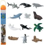 Safari Ltd. Baby Sea Life TOOB - Figurines: Harp Seal, Beluga, Penguin, Dolphin, Orca, Shark, Manatee, Turtle, Walrus, Sea Lion, Otter - Educational Toy Figures For Boys, Girls & Kids Ages 3+