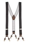 The Tie Hub Polka Black/Brown Clip On Suspenders For Men