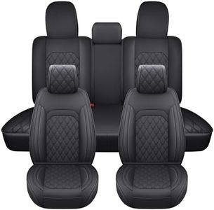 Aierxuan Seat Covers Full Set Compatible with Jeep Wrangler JK JL Custom Fit 2007-2026 4-Door Rubicon Sahara Willys Sport High Altitude Unlimited Truck Pickup Waterproof Leather (Full Set, Black)
