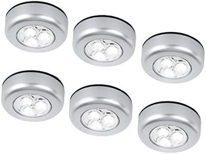 Ilyever 6 Pack LED Battery-Powered Wireless Night Light Stick Tap Touch Lamp Stick-on Push Light for Closets, Cabinets, Counters, or Utility Rooms,Cordless Touch Light