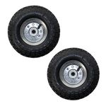 KCT Twin Pack 10" Replacement Wheels for Garden Cart, Twin Wheelbarrow, Garden Tool Trolley, Sack Barrow Wheel, Twin Wheel Wheelbarrow, Garden Trailer - 4.10/3.50-4 Size