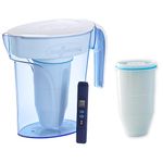 ZeroWater 1.4 litres Water Filter Jug Combo with 2x Advanced 5 Stage Filter, 0 TDS, NSF certified, Reduces Fluoride, Chlorine, Lead and Chromium, Water Quality Meter included