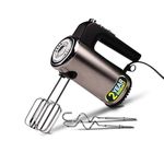 IBELL HM620L 400-W Hand Mixer/Beater/Blender/Electric Cream Maker for Cakes with Base 5 Speed Control and 2 stainless Steel Beaters, 2 Dough Hooks (Black/Silver)
